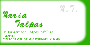 maria talpas business card